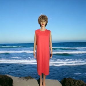 Coral orange sheath sweater dress